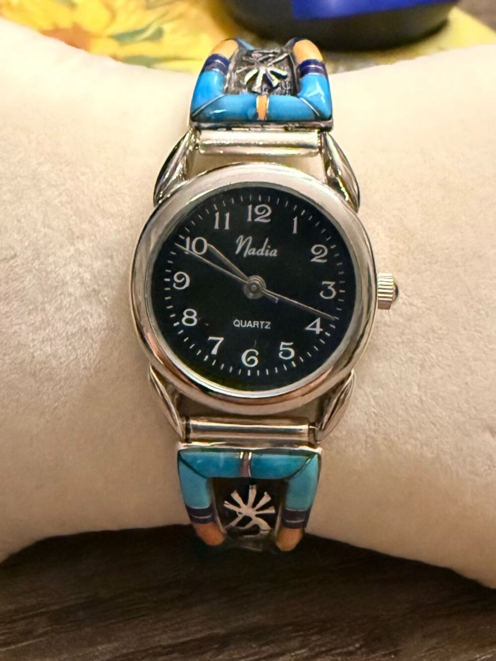 925 southwestern style kokopelli and inlay watch band